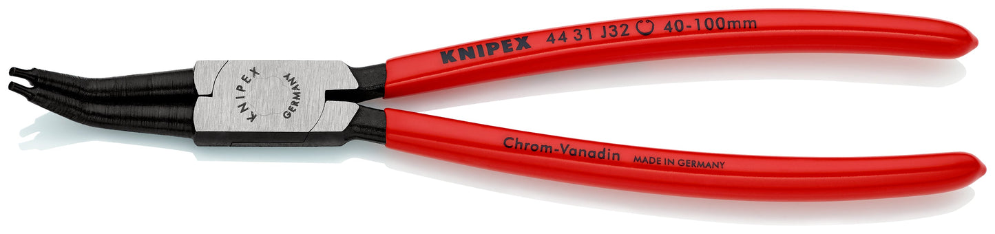KNIPEX 44 31 J32 Pinza para anillos de retención interiores con puntas ángulo 45° con mangos de plástico pavonada 225 mm (9'')