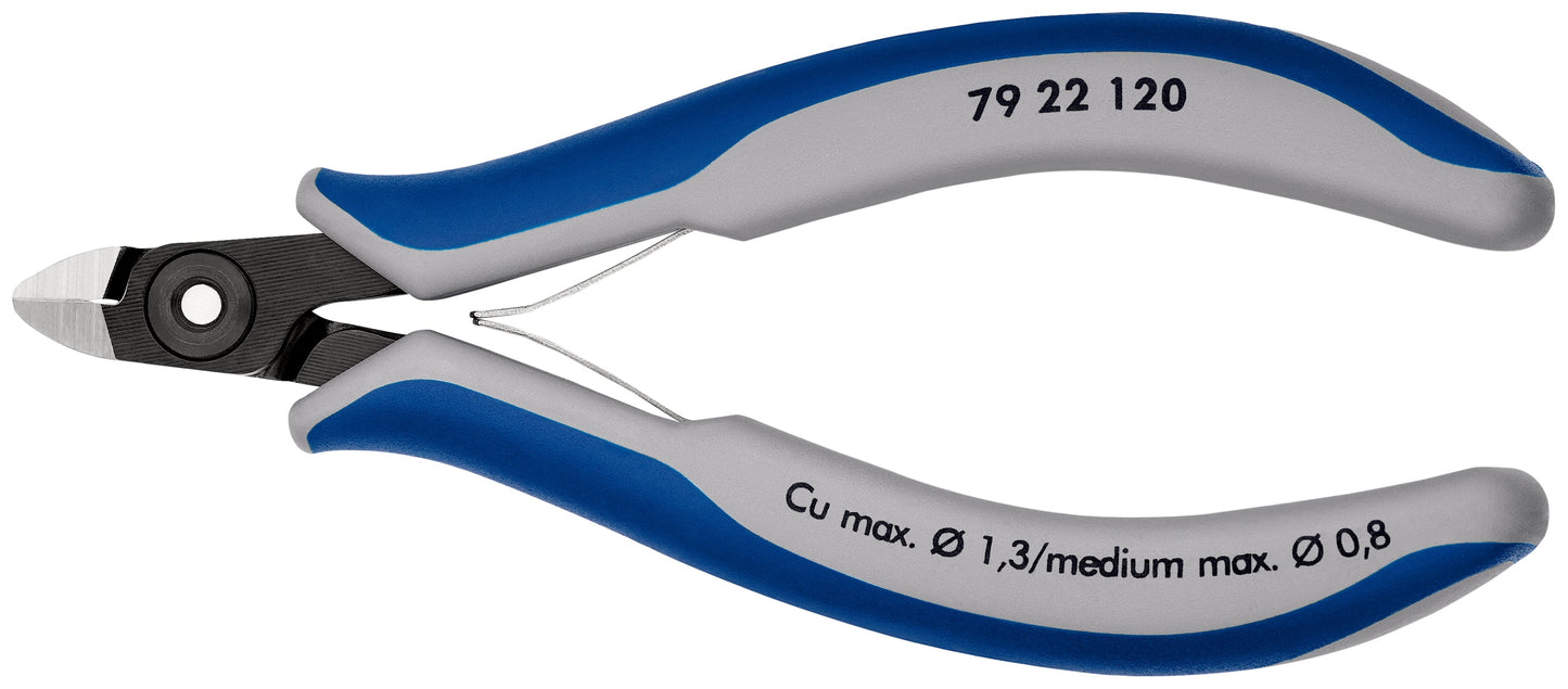 KNIPEX 79 22 120 Pinzas de precisión de corte diagonal para electrónica con mangos en dos componentes bru¤ido 120 mm