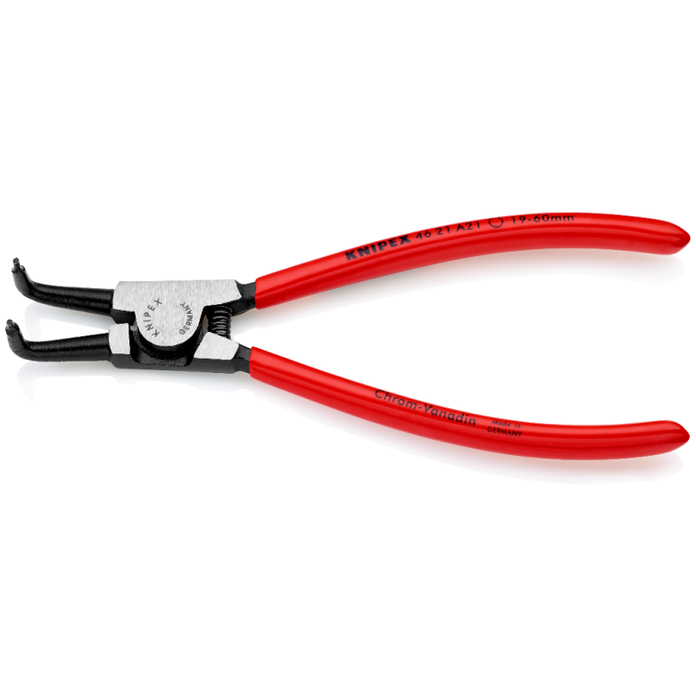 KNIPEX 46 21 A21 SB Pinza para anillos de retención exteriores con puntas ángulo 90° con mangos de plástico pavonada 170 mm (6.75'')