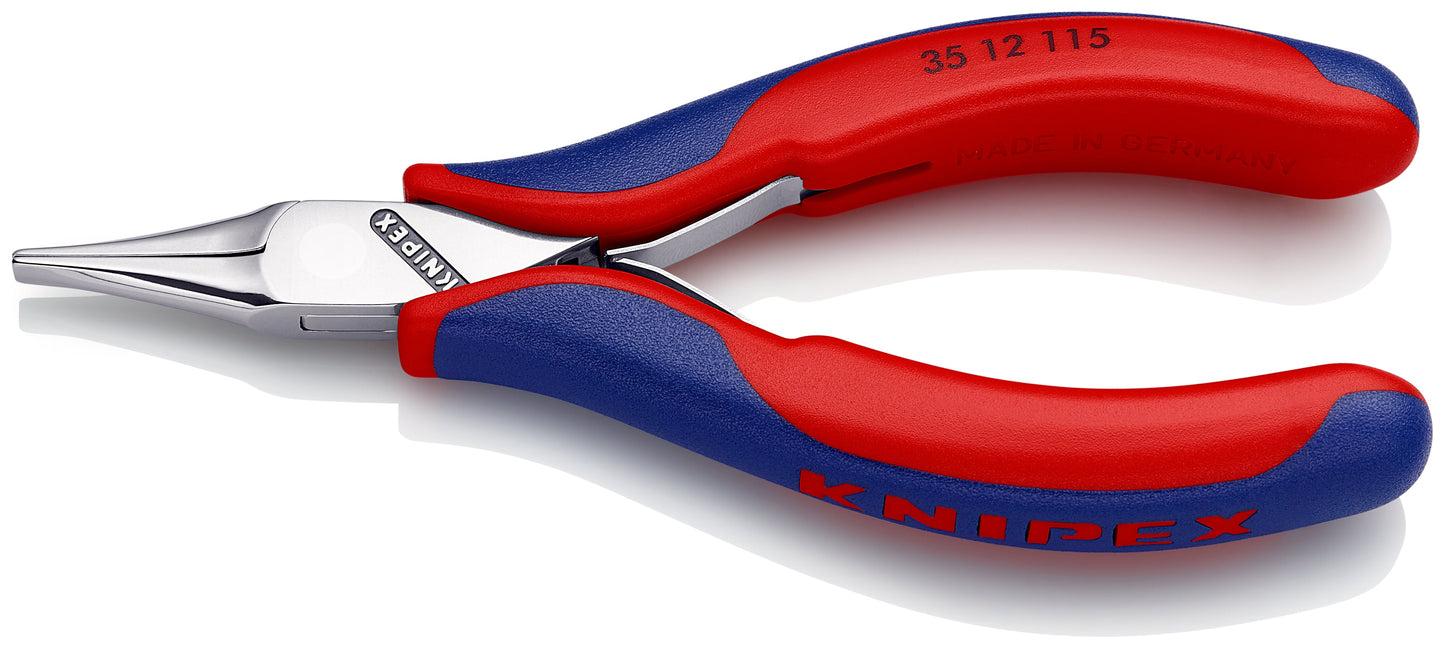 KNIPEX 35 12 115 Pinza de punta plana para electrónica con mangos ergonómicos pulido espejo 115 mm (4.5'')