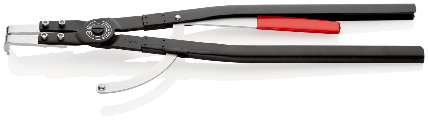 KNIPEX 44 20 J61 Pinza para anillos de retención interiores grandes con puntas ángulo 90° mangos sin recubrimiento pintura pulverizada negra 600 mm (23.5'')