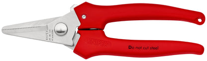 KNIPEX 95 05 140 Tijeras universales para corte de cartón, plástico, aluminio, latón y cobre con mangos de plástico pulida 140 mm (5.5'')