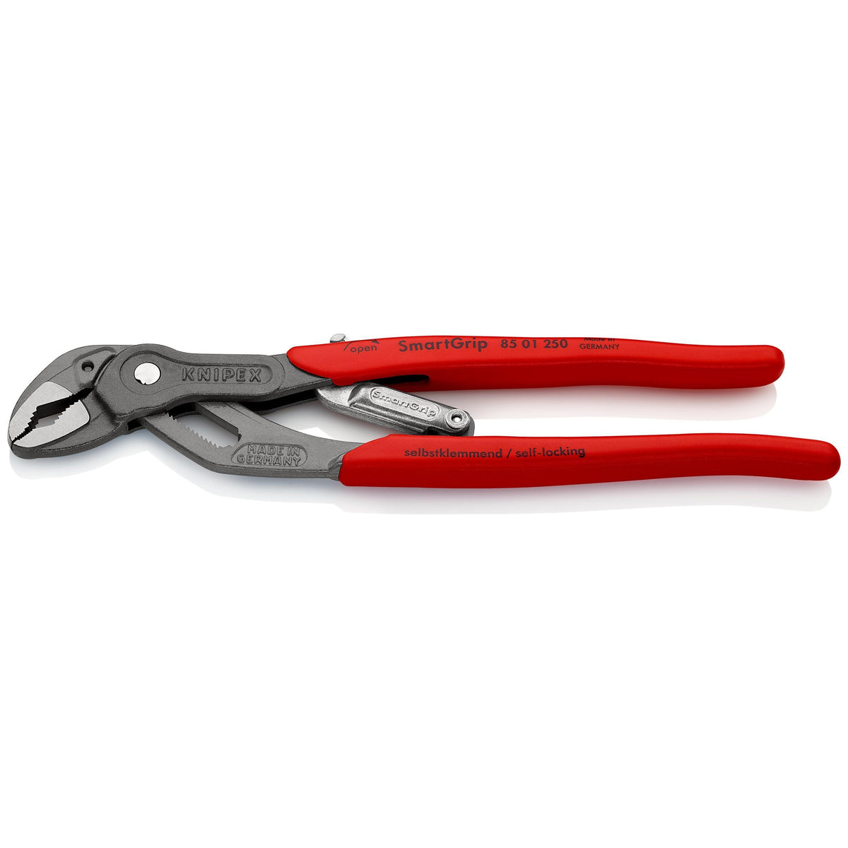 KNIPEX 85 01 250 SB Pinza de extensión pico de loro SmartGrip con ajuste automático con mangos de plástico pavonada 250 mm (10'')