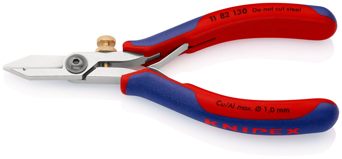 KNIPEX 11 82 130 Tijera pelacables para electrónica con mangos ergonómicos 140 mm (5.5″)