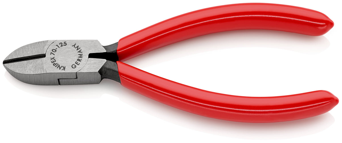 KNIPEX 70 01 125 SB Pinza de corte diagonal con mangos de plástico pavonada 125 mm (5'')