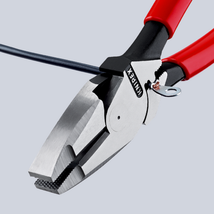 KNIPEX 09 11 240 Pinza de electricista modelo americano con mangos de plástico pavonada 240 mm (9.5″)