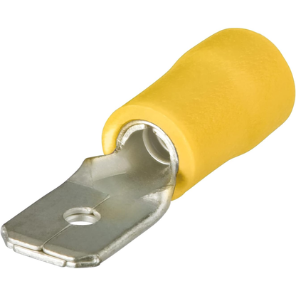 KNIPEX 97 99 112 Terminales aisladas faston macho color amarillo para cable de 11-10 AWG (4 - 6 mm²) 100 piezas