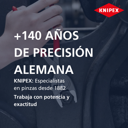 KNIPEX 02 06 225 SB Pinza aislada universal de alta palanca con mangos ergonómicos 1000V cromada 225 mm (9″)