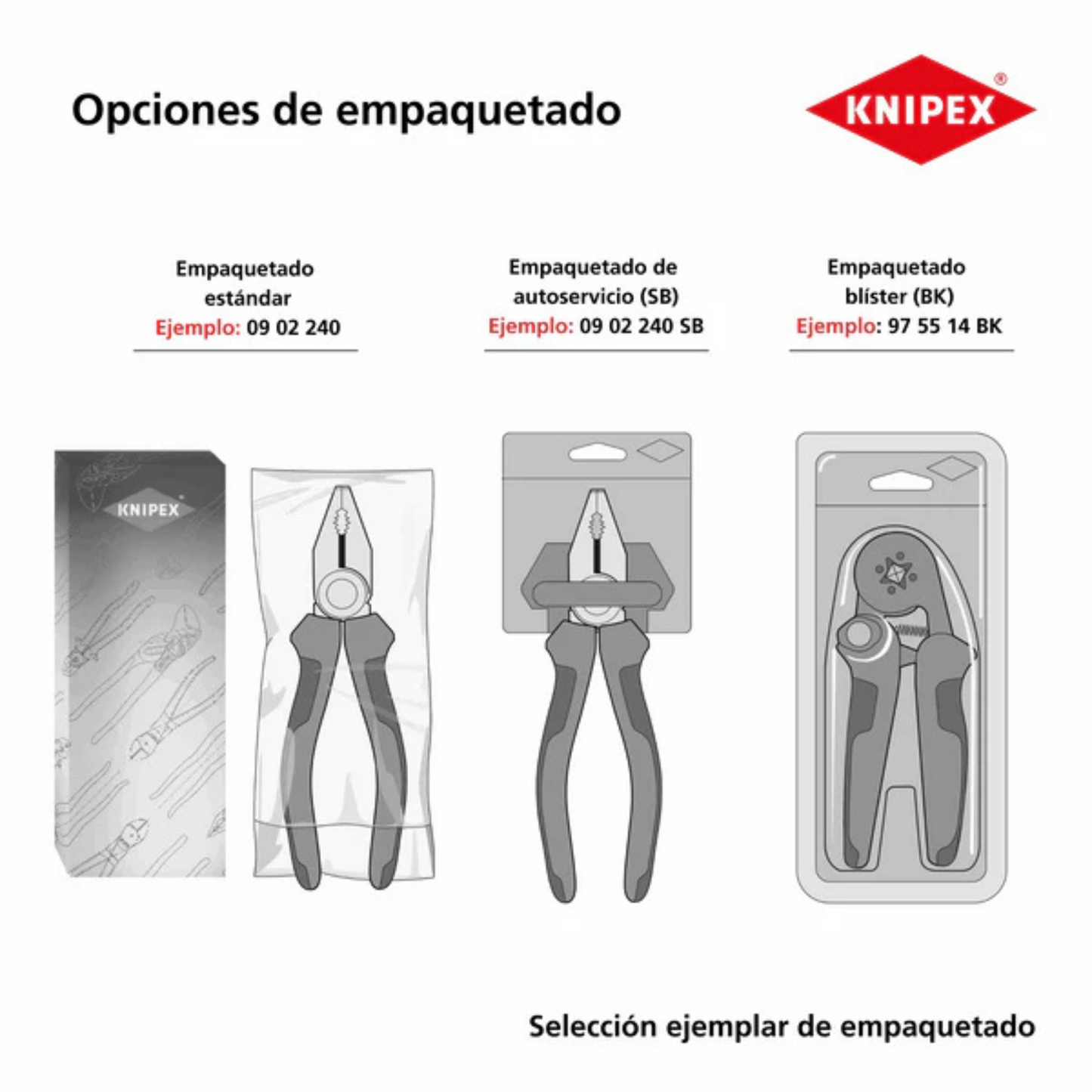 KNIPEX 40 04 180 Pinzas de presión universales 180 mm (7.25″)