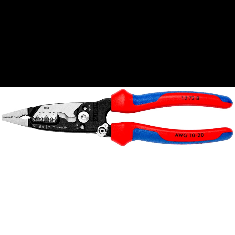 KNIPEX 13 72 8 Pinza pelacables multifunción versión americana con mangos ergonómicos pavonada 200 mm (8″)