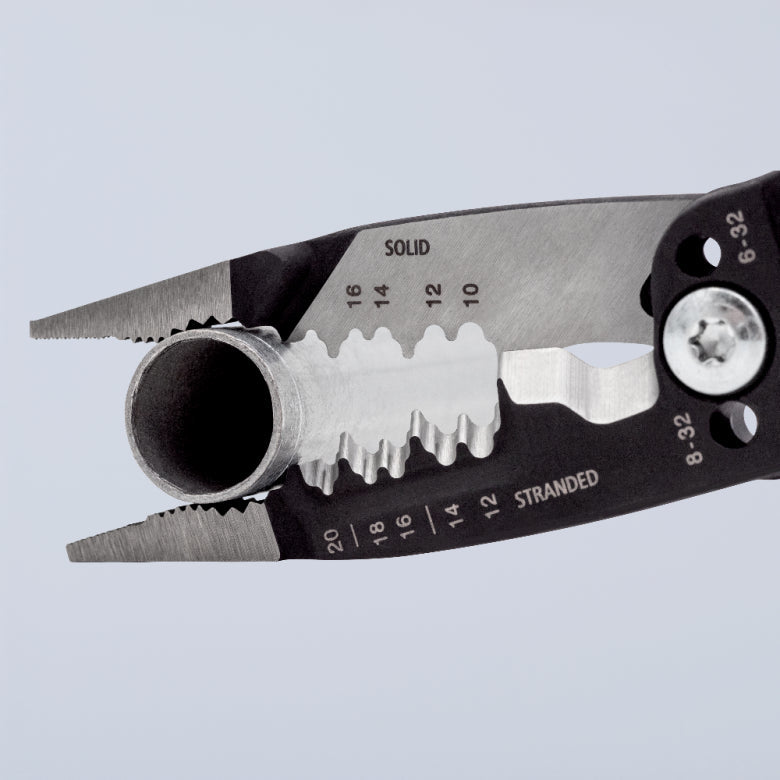 KNIPEX 13 72 8 Pinza pelacables multifunción versión americana con mangos ergonómicos pavonada 200 mm (8″)
