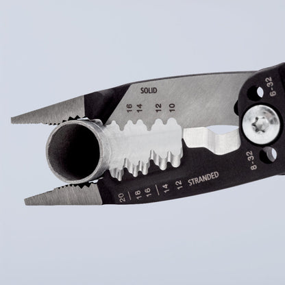 KNIPEX 13 72 8 Pinza pelacables multifunción versión americana con mangos ergonómicos pavonada 200 mm (8″)
