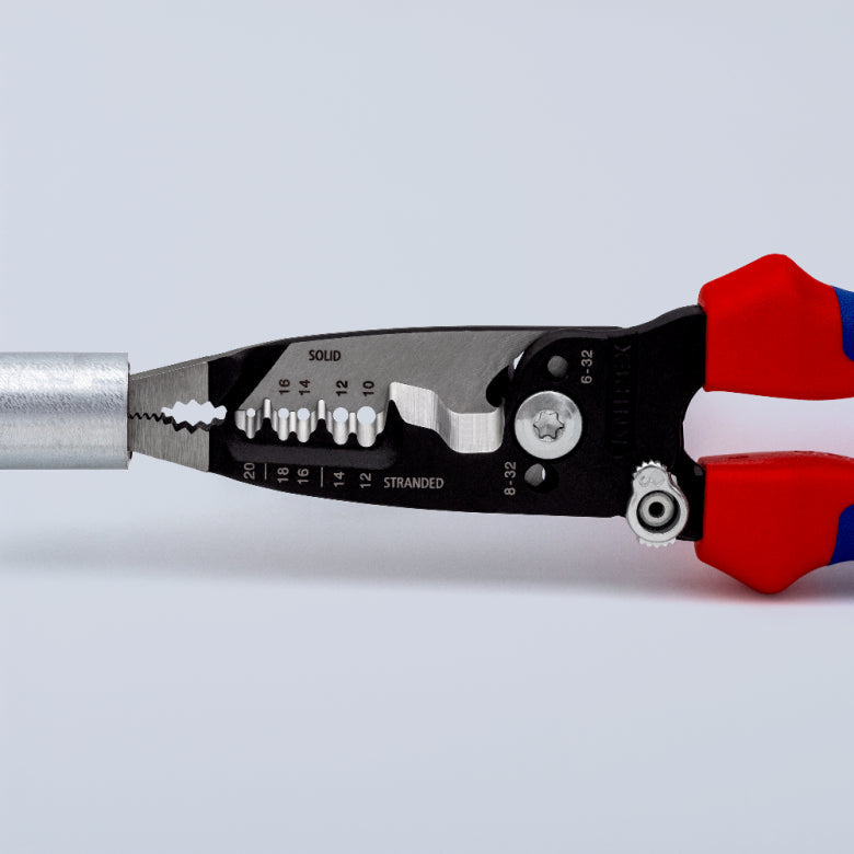 KNIPEX 13 72 8 Pinza pelacables multifunción versión americana con mangos ergonómicos pavonada 200 mm (8″)