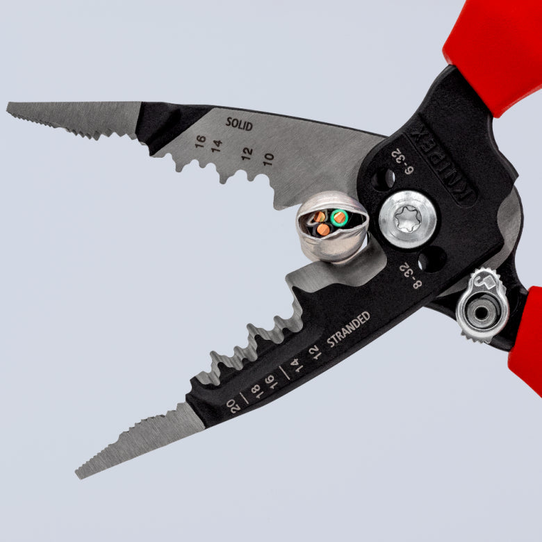 KNIPEX 13 72 8 Pinza pelacables multifunción versión americana con mangos ergonómicos pavonada 200 mm (8″)