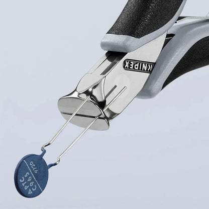 KNIPEX 64 12 115 ESD Pinza de corte frontal para electrónica con mangos ergonómicos antiestáticos pulida 115 mm (4.5'')