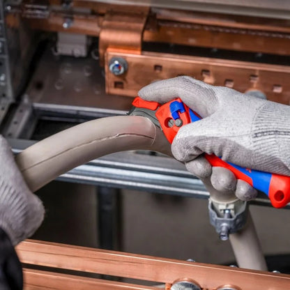 KNIPEX 16 50 145 SB Navaja pelacables con carraca con mango ergonómico 145 mm (5.75″)