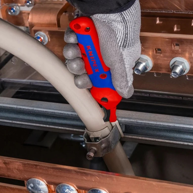 KNIPEX 16 50 145 SB Navaja pelacables con carraca con mango ergonómico 145 mm (5.75″)