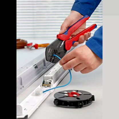 KNIPEX 97 33 02 Pinza crimpadora con porta-mordazas MultiCrimp 250 mm