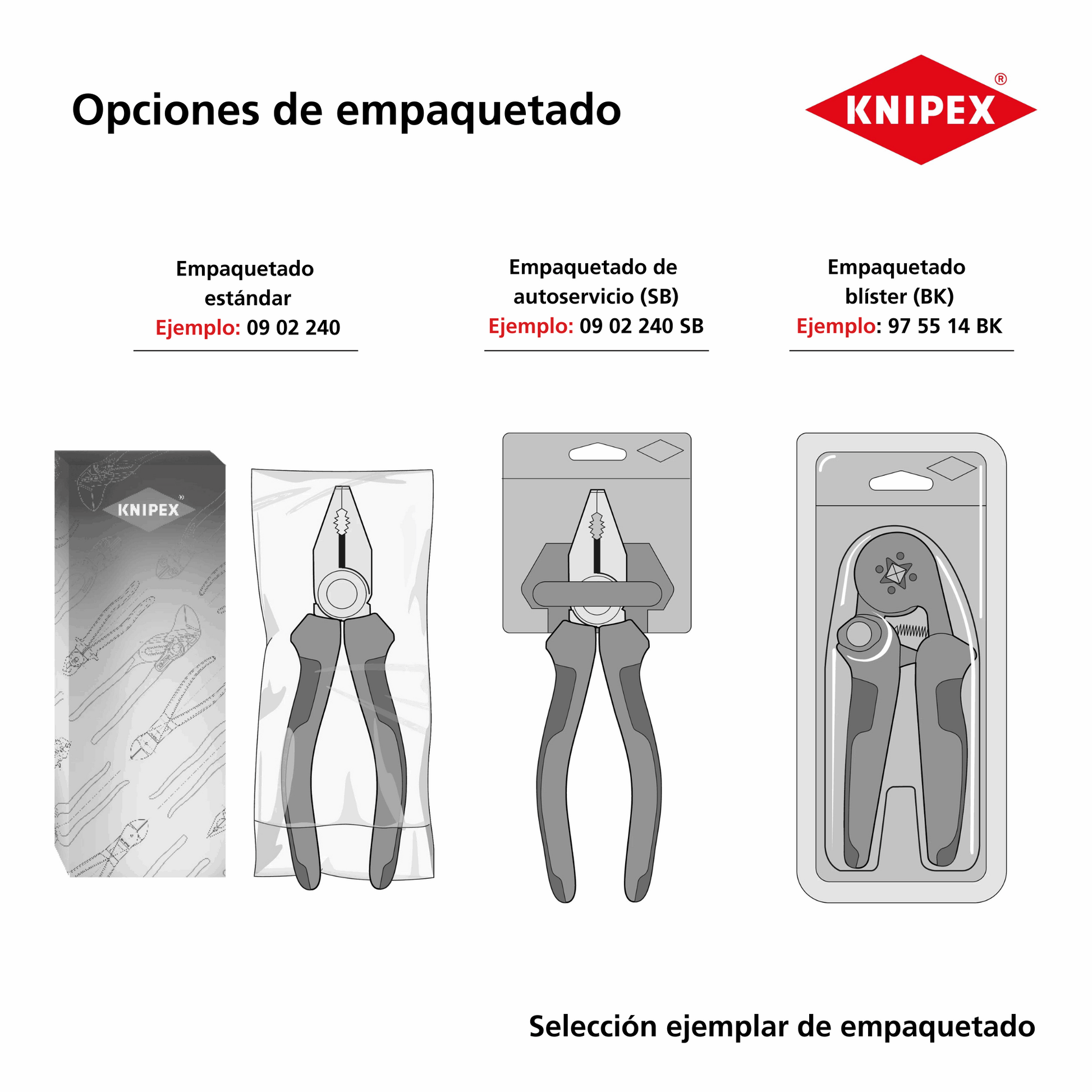 KNIPEX 09 02 240 Pinza universal de electricista mod. americano 240 mm (9 1/2")