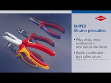 Cargar y reproducir el video en el visor de la galería, KNIPEX 13 42 165 SB Pinza pelacables multifuncional cortar y pelar 165 mm
