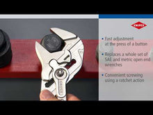 Cargar y reproducir el video en el visor de la galería, KNIPEX 86 03 150 SB Pinza y llave en una sola herramienta 150 mm

