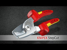 Cargar y reproducir el video en el visor de la galería, KNIPEX 95 12 160 SB Tijeras cortacables StepCut 160 mm
