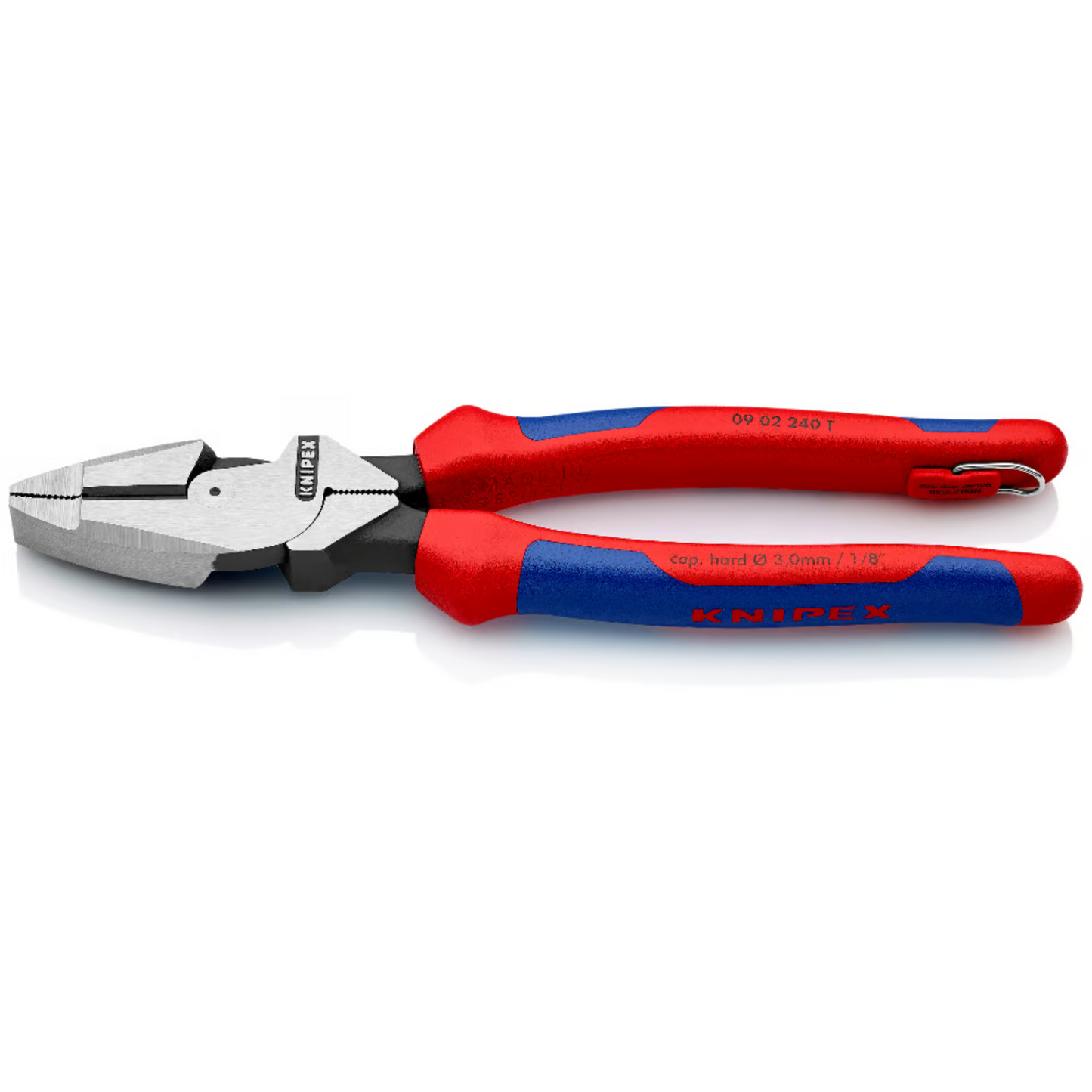 KNIPEX 09 02 240 T BK Pinza de electricista mod. americano con mangos ergonómicos con protección anticaídas pavonada 240 mm (9.5″)