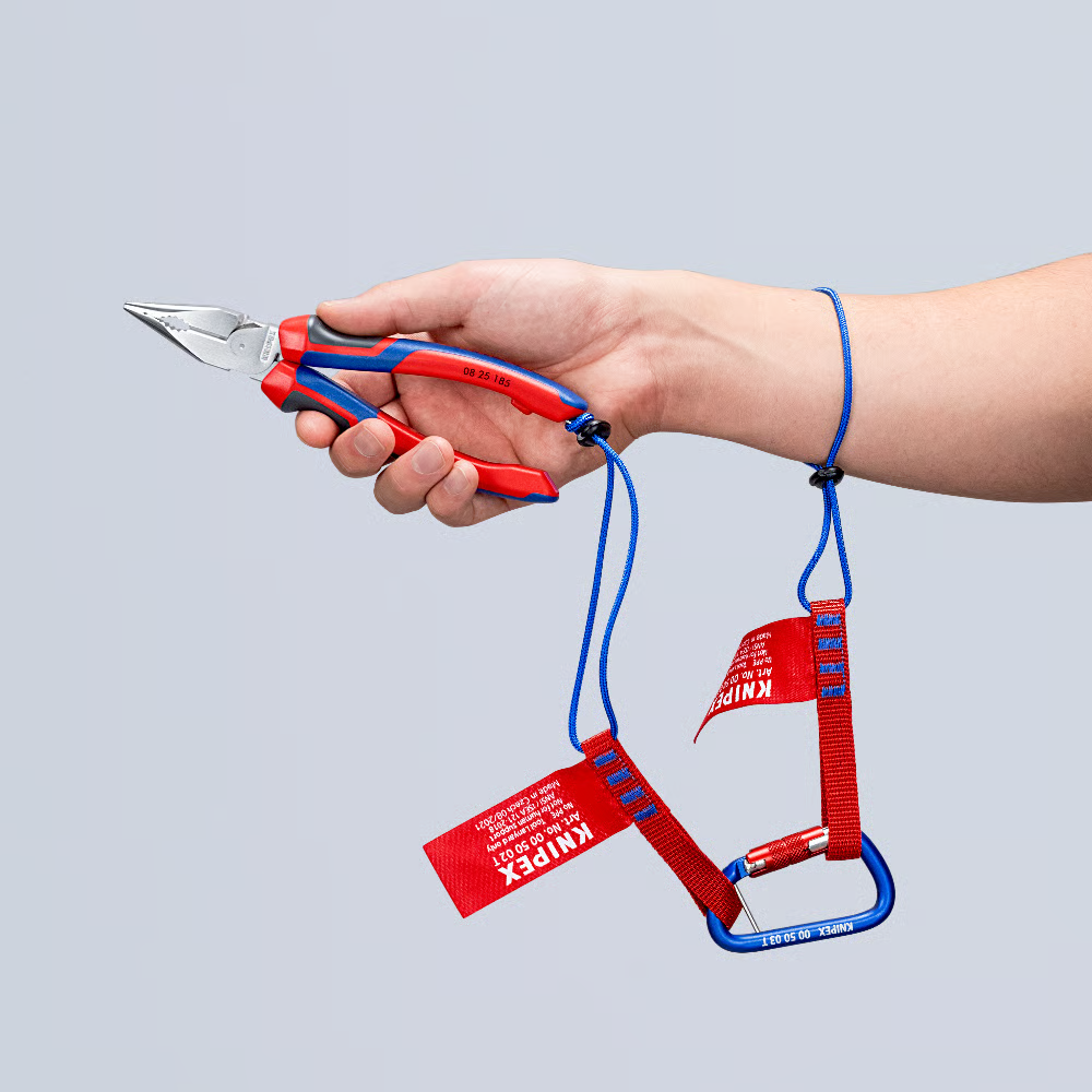 KNIPEX 08 25 185 SB Pinza universal de punta fina con mangos ergonómicos cromada 185 mm (7.25″)