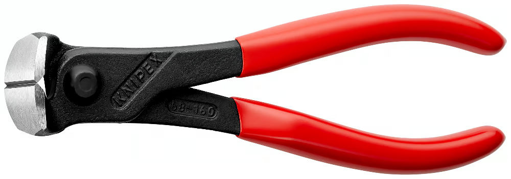 KNIPEX 68 01 160 SB Pinzas de corte frontal con mangos de plástico acabado pavonado 160 mm