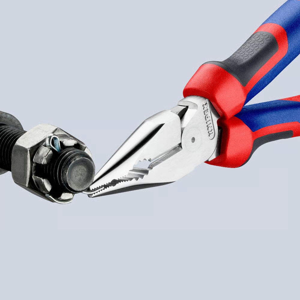 KNIPEX 08 25 185 SB Pinza universal de punta fina con mangos ergonómicos cromada 185 mm (7.25″)