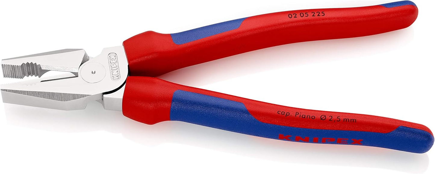 KNIPEX 02 05 225 Pinza universal de alta palanca con mangos ergonómicos cromada 225 mm (9″)