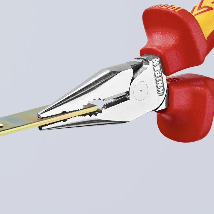 KNIPEX 08 26 145 Pinza aislada universal de punta fina con mangos ergonómicos 1000V cromada 145 mm (5.75″)