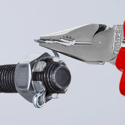 KNIPEX 08 26 145 SB Pinza aislada universal de punta fina con mangos ergonómicos 1000V cromada 145 mm (5.75″)