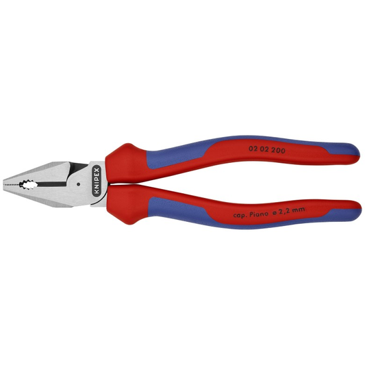 KNIPEX 02 02 200 SB Pinza universal de alta palanca con mangos ergonómicos pavonada 200 mm (8″)