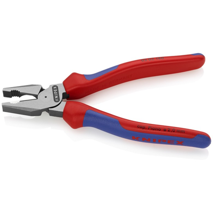 KNIPEX 02 02 180 Pinza universal de alta palanca con mangos ergonómicos pavonada 180 mm (7.25″)