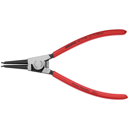 KNIPEX 46 11 A2 SB Pinza para anillos de retención exteriores con puntas rectas con mangos de plástico pavonada 180 mm (7.25'')