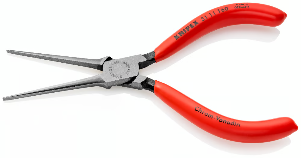 KNIPEX 31 11 160 SB Pinza de punta larga fina con mangos de plástico pavonada 160 mm (6.25″)
