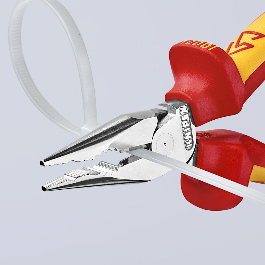 KNIPEX 08 26 145 Pinza aislada universal de punta fina con mangos ergonómicos 1000V cromada 145 mm (5.75″)