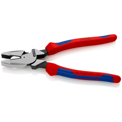 KNIPEX 09 02 240 Pinza de electricista modelo americano con mangos ergonómicos pavonada 240 mm (9.5″)