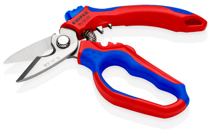 KNIPEX 95 05 20 SB Tijeras de electricista acodadas con mangos en dos componentes, reforzadas con fibra de vidrio pulido espejo 160 mm