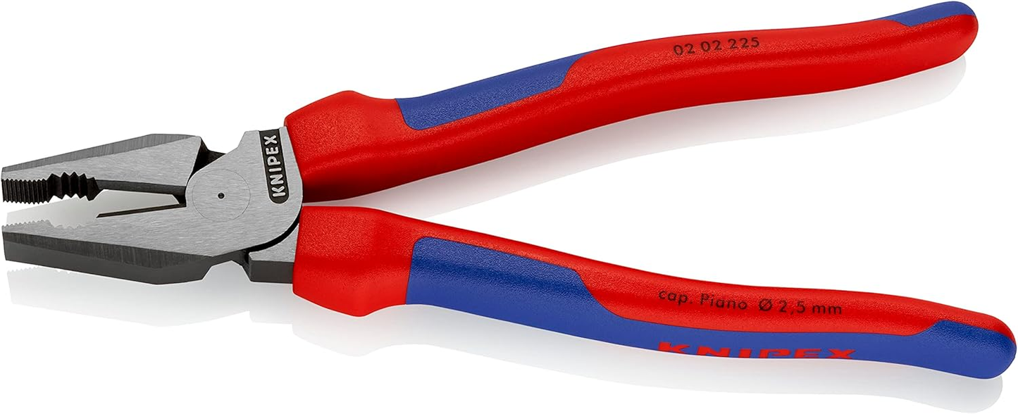 KNIPEX 02 02 225 SB Pinza universal de alta palanca con mangos ergonómicos pavonada 225 mm (9″)