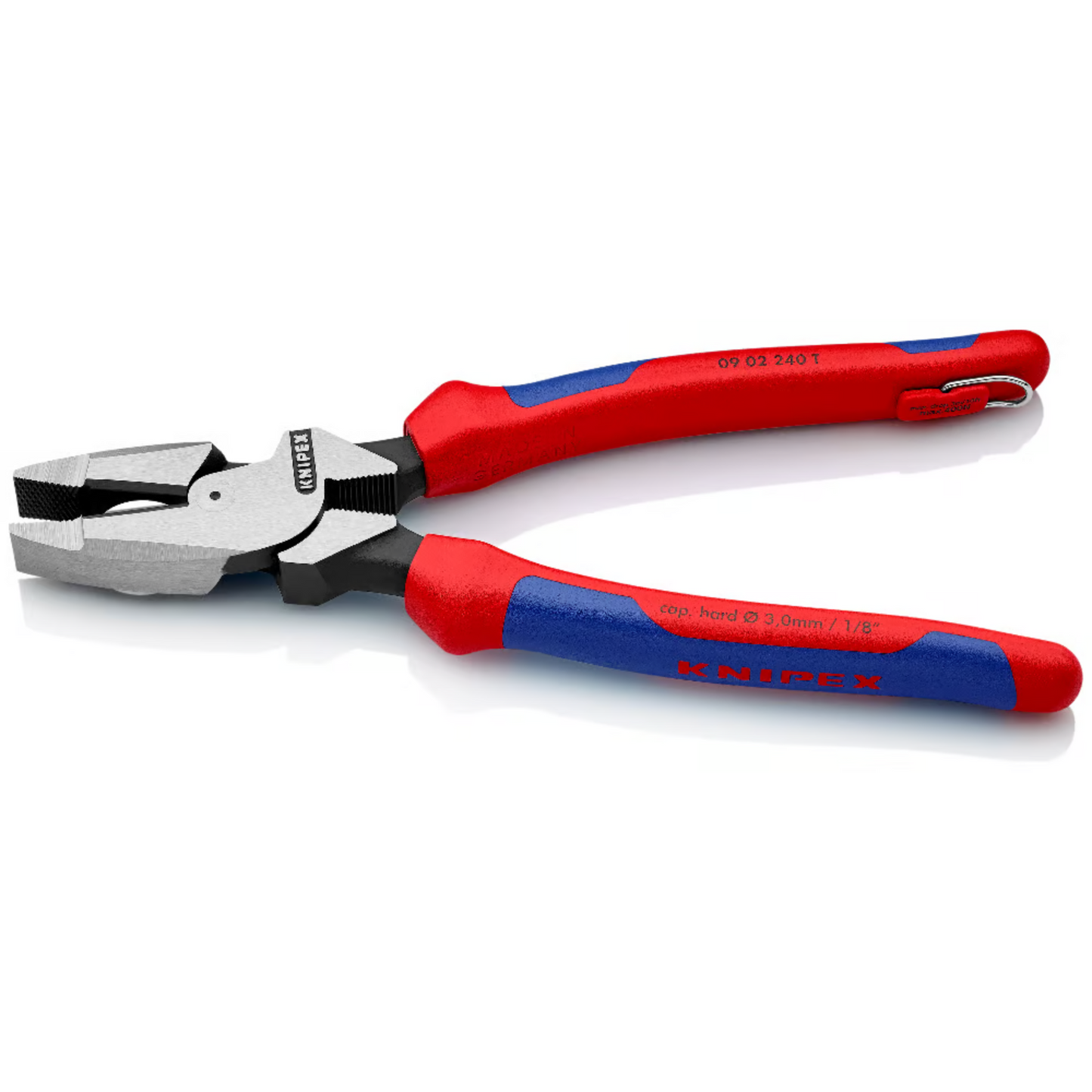KNIPEX 09 02 240 T BK Pinza de electricista mod. americano con mangos ergonómicos con protección anticaídas pavonada 240 mm (9.5″)