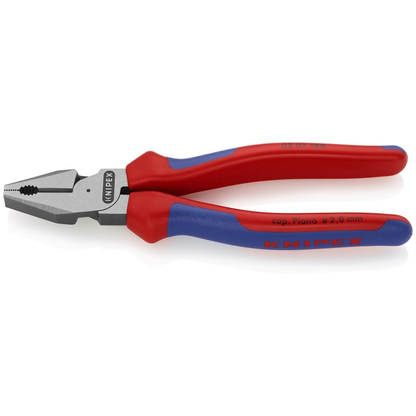 KNIPEX 02 02 180 Pinza universal de alta palanca con mangos ergonómicos pavonada 180 mm (7.25″)
