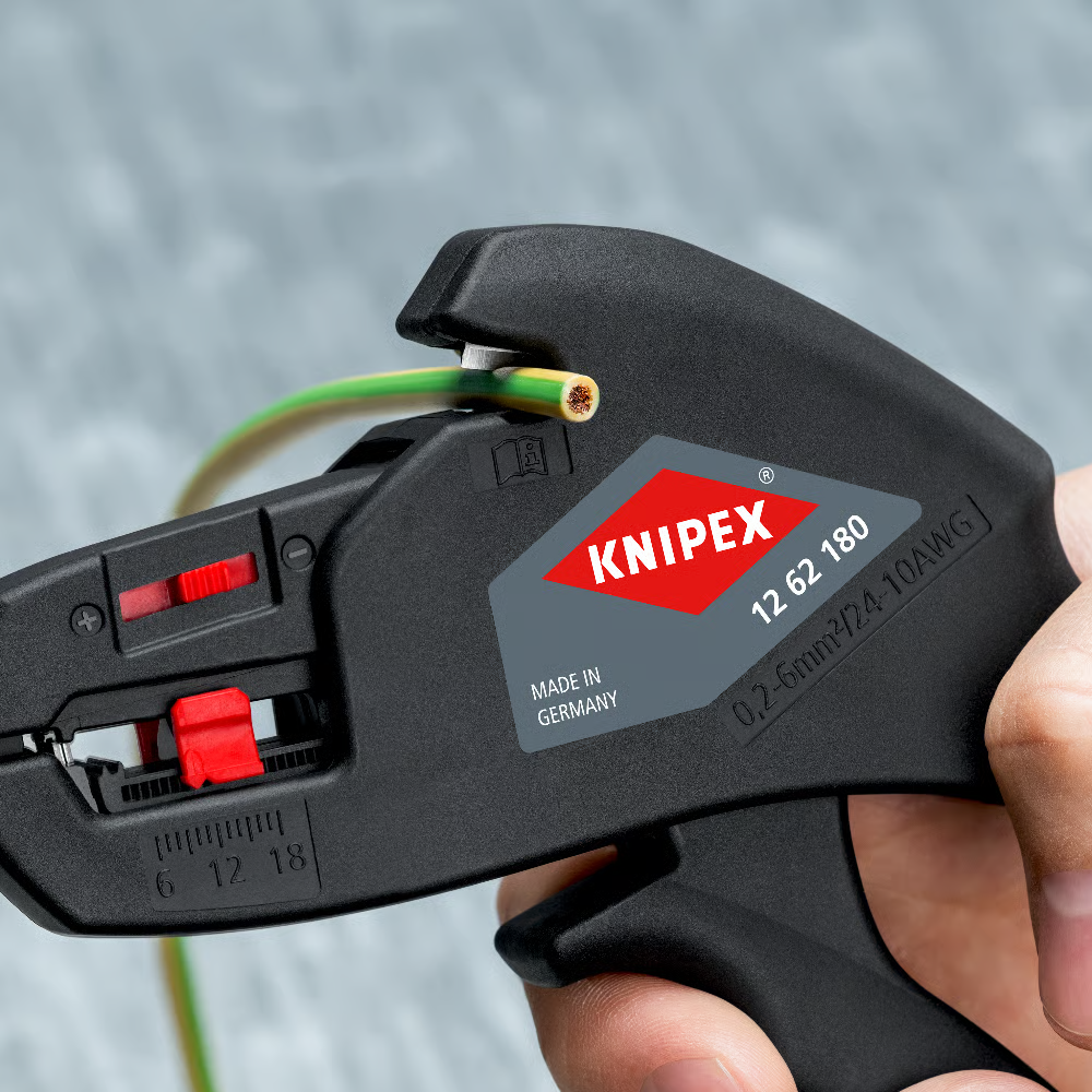 KNIPEX 12 62 180 Pinza pelacables automática ComStrip 24-10 AWG 180 mm (7.25″)