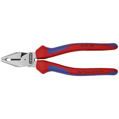 KNIPEX 02 02 180 Pinza universal de alta palanca con mangos ergonómicos pavonada 180 mm (7.25″)