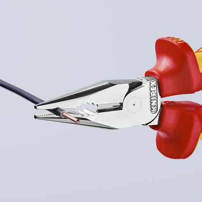 KNIPEX 08 26 145 Pinza aislada universal de punta fina con mangos ergonómicos 1000V cromada 145 mm (5.75″)