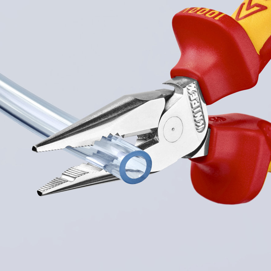 KNIPEX 08 26 145 SB Pinza aislada universal de punta fina con mangos ergonómicos 1000V cromada 145 mm (5.75″)