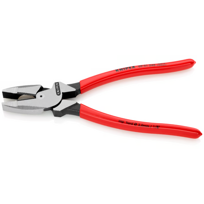 KNIPEX 09 01 240 Pinza de electricista modelo americano con mangos de plástico pavonada 240 mm (9.5″)