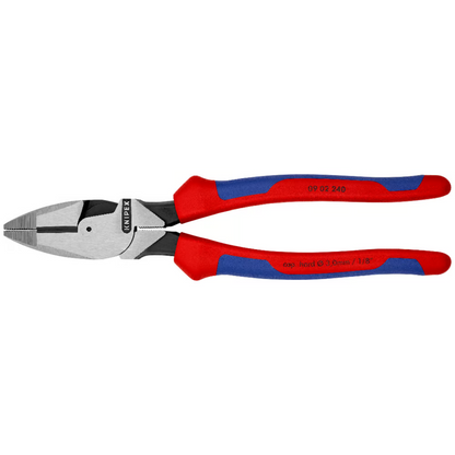 KNIPEX 09 02 240 Pinza de electricista modelo americano con mangos ergonómicos pavonada 240 mm (9.5″)