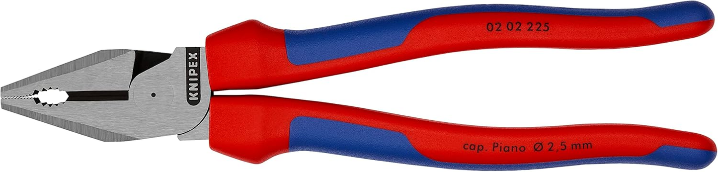 KNIPEX 02 02 225 SB Pinza universal de alta palanca con mangos ergonómicos pavonada 225 mm (9″)